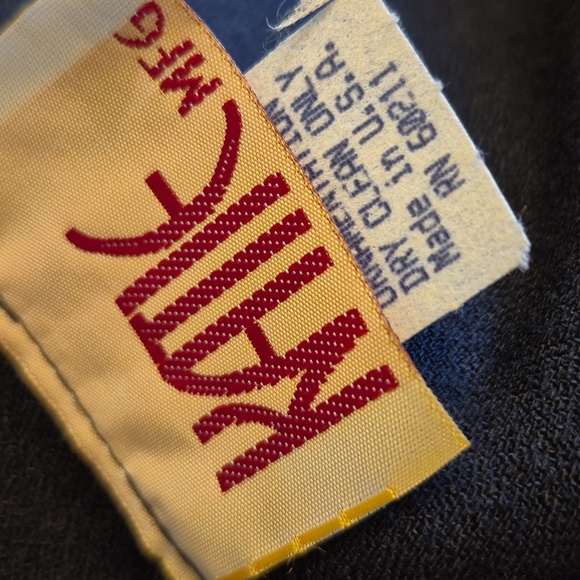 KATIE MFG:Vntg Black dress With Pearl Buttons. A Line Skirt.(1852A) Sz 10. USA - Picture 7 of 11